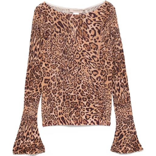TWINSET top con stampa - marrone