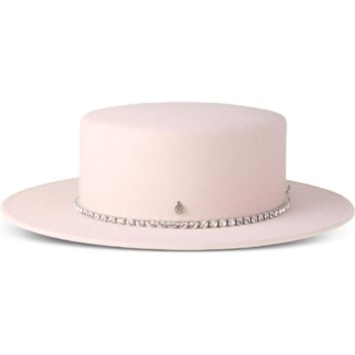 Maison Michel cappello con cristalli - rosa