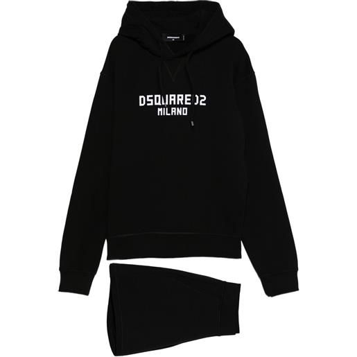 DSQUARED2 tuta sportiva con stampa - nero