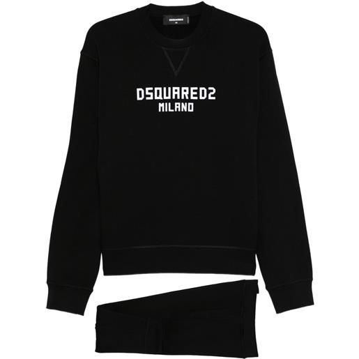 DSQUARED2 tuta sportiva con stampa - nero