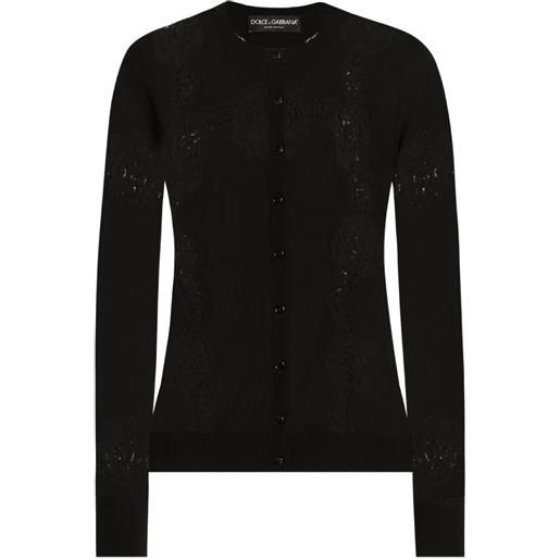 Dolce & Gabbana cardigan dna con inserti - nero