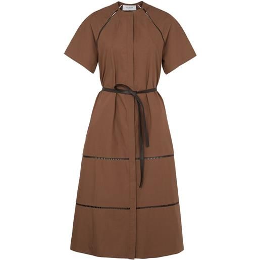 Yves Salomon abito midi con cintura - marrone