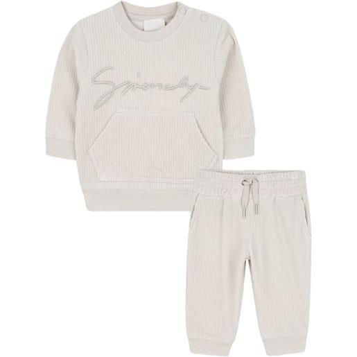 Givenchy Kids tuta sportiva a coste - toni neutri