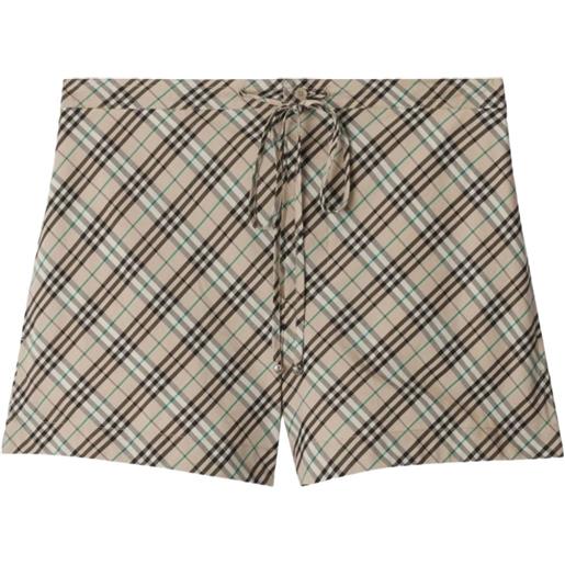 Burberry shorts a quadri con coulisse - toni neutri