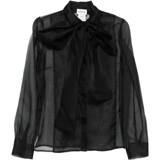 P.A.R.O.S.H. blusa semi trasparente con fiocco - nero