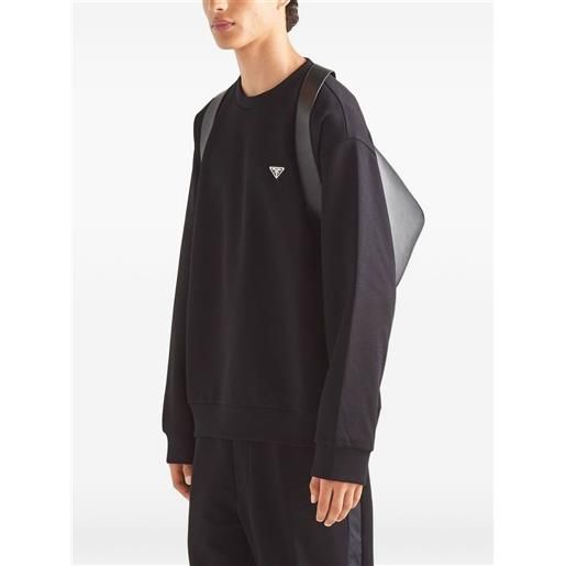 Prada felpa con placca logo - nero