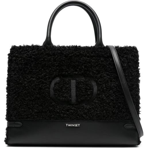 TWINSET borsa tote con stampa - nero