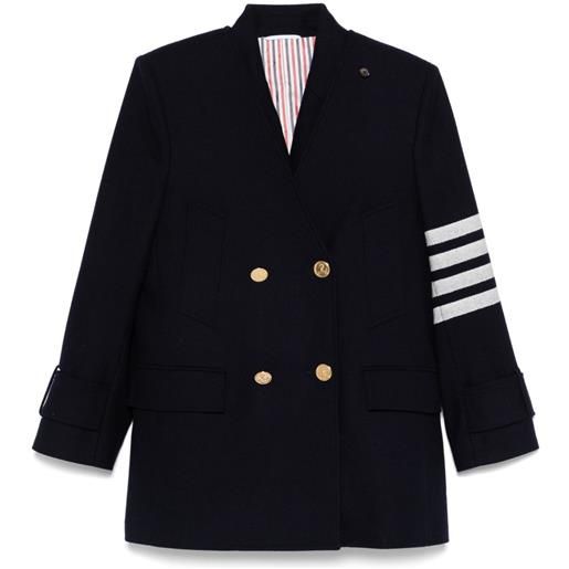 Thom Browne set gilet e caban con dettaglio a 4 righe - blu