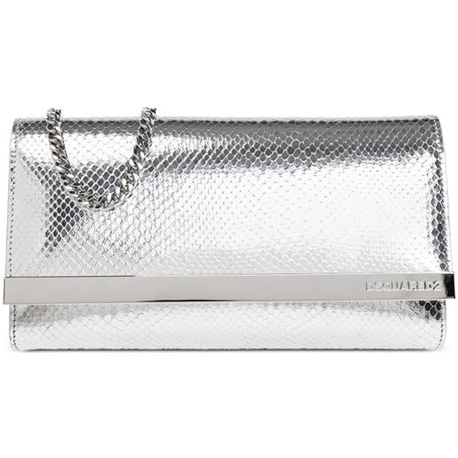 DSQUARED2 clutch con chiusura a scatto - argento