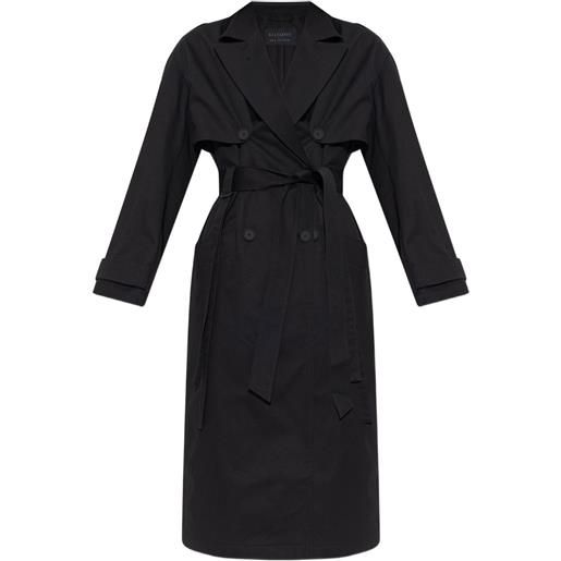 AllSaints trench doppiopetto con cintura - nero