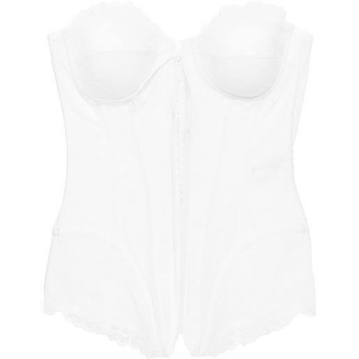 Giuseppe Di Morabito corsetto con pizzo a fiori - bianco