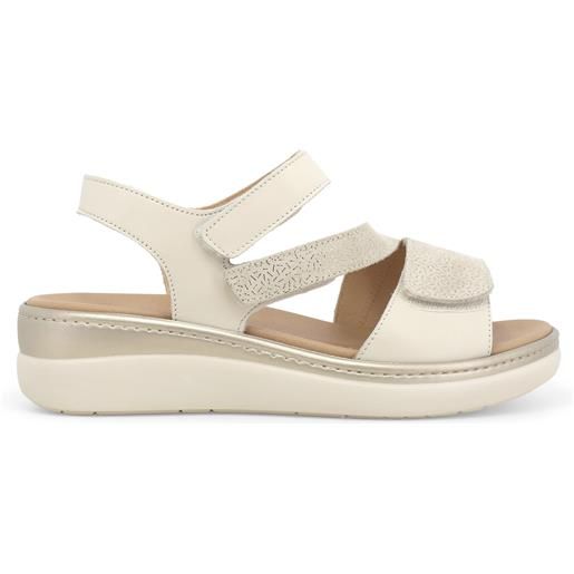 Melluso sandalo donna comodo in pelle bianco 019252