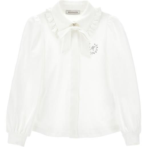 Monnalisa camicia rouches fiocco