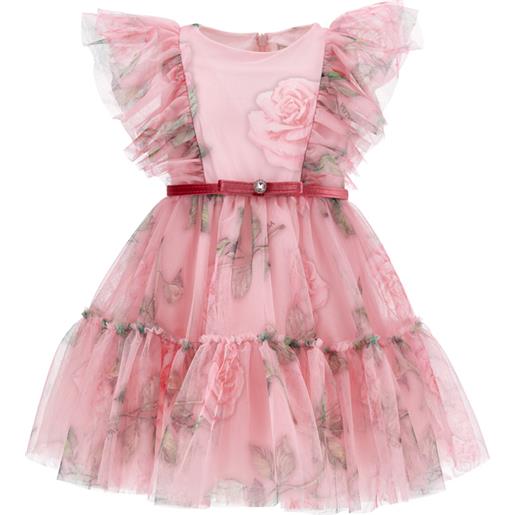 Monnalisa vestito tulle con fiori