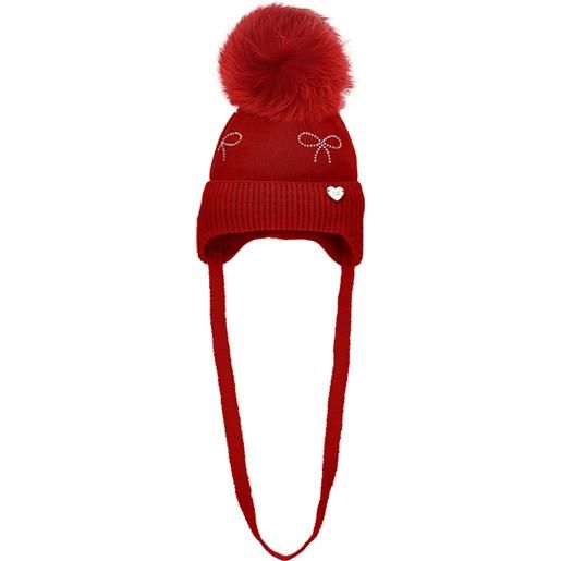 Monnalisa berretto pompon fiocco strass