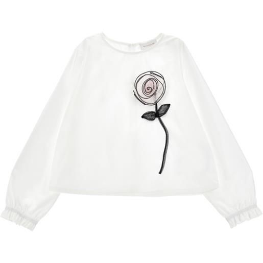 Monnalisa blusa con rosa 3d popelin