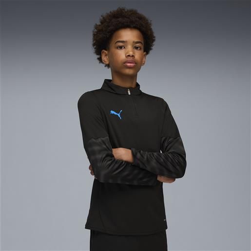 PUMA top da calcio con zip corta individualcup per ragazzi, abbigliamento, nero, 15-16y