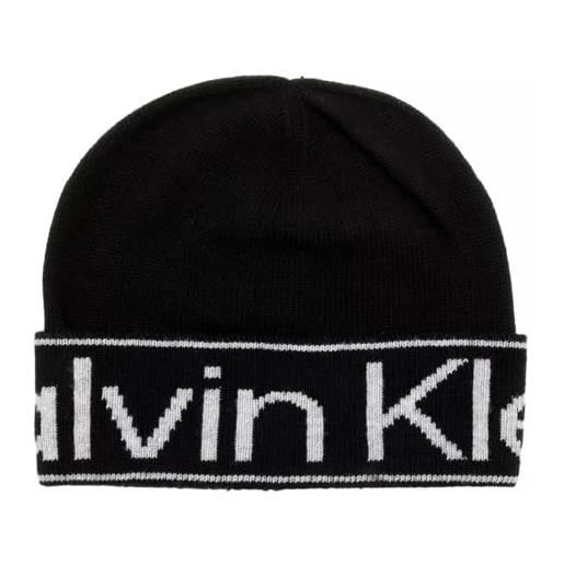 Calvin Klein Jeans calvin klein eco reverso beanie k60k609967 cappello in maglia, beige (irish cream), os donna