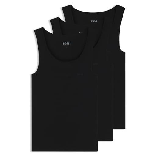 BOSS tanktop3p ribclassic, canotta uomo, bianco (white 100), m