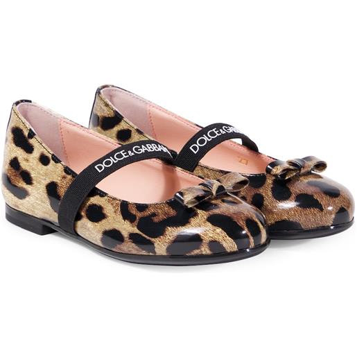 Dolce&Gabbana Kids ballerine in pelle con stampa