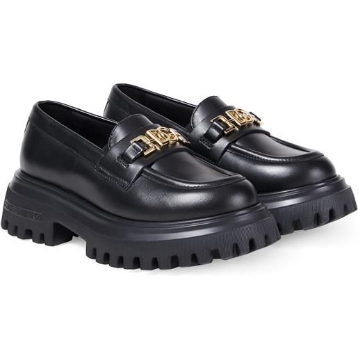 Dolce&Gabbana Kids mocassini dg in pelle