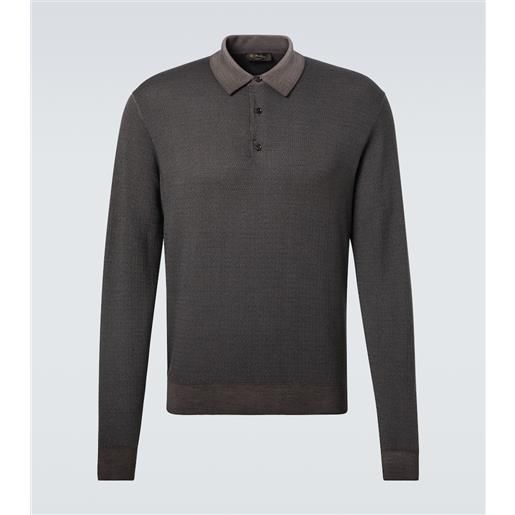 Loro Piana polo jacaranda in lana e seta