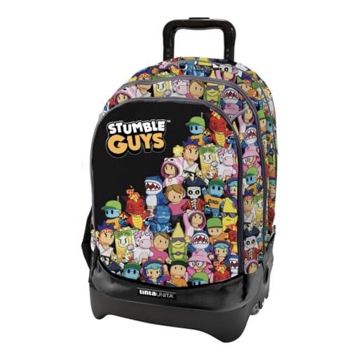 Generico trolley zaino scuola dream cross, sganciabile nuove ruote sali scale con carrello amovibile tintaunita stumble guys