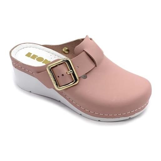 Leon Klompe leon 1024 zoccoli sabot pantofole scarpe, donna, nero, eu 38