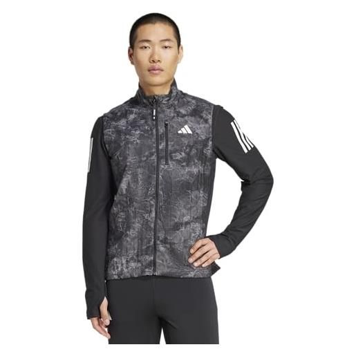 adidas uomo own the run spray dye vest, grey four/black, m