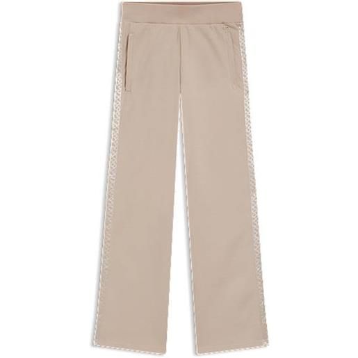 BOSS pantaloni della tuta in piqué di jersey con banda con monogrammi, beige chiaro