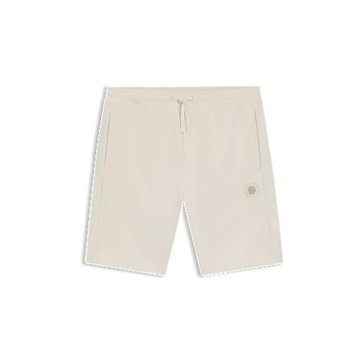 BOSS bermuda in misto cotone con monogramma double b, colore neutro