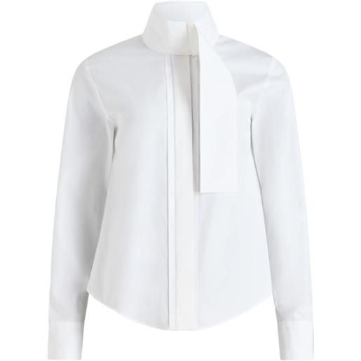Patou blusa in popeline con foulard - bianco