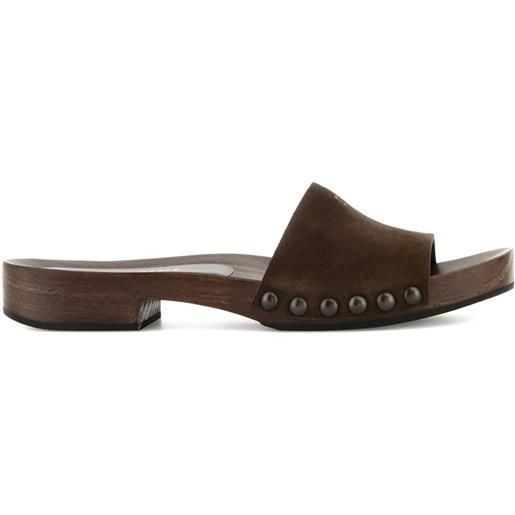 サンダル・ミュール Miu Miu Sandalo In Pelle Scamosciata Miu Miu Crystalheel Nude Patent Leather Sandal - Size 38,5