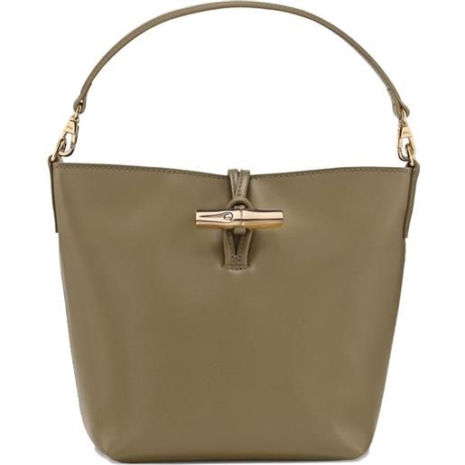 Longchamp borsa a secchiello le roseau xs - verde