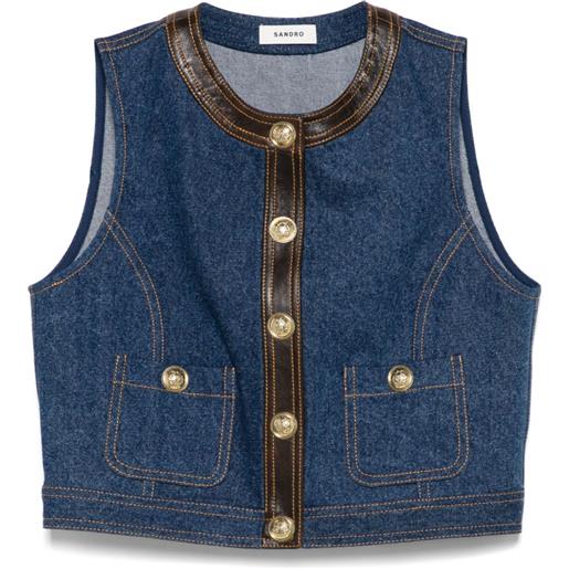 SANDRO gilet denim - blu