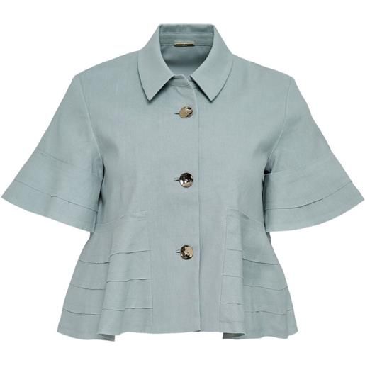 Alexia camicia con maniche a campana - blu