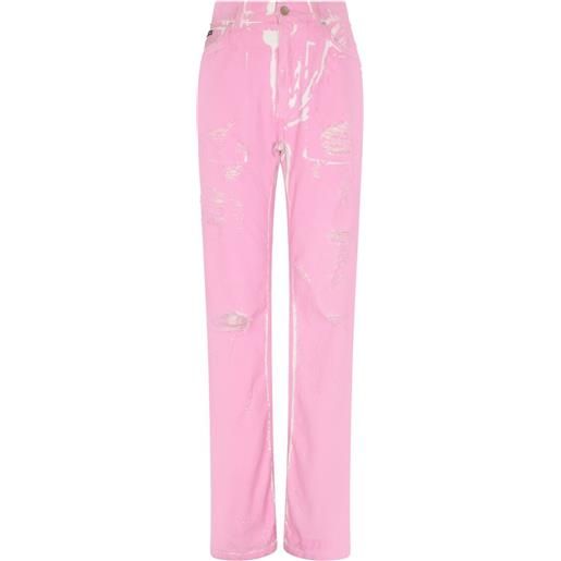 Dolce & Gabbana jeans con effetto vissuto - rosa