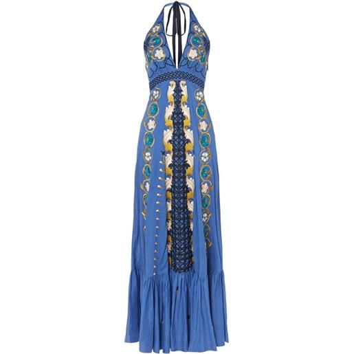 Temperley London abito lungo florentine - blu
