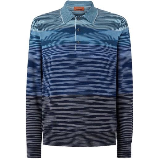 Missoni polo a righe a maniche lunghe - blu