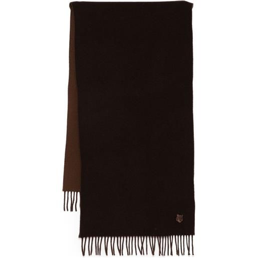 Maison Kitsuné sciarpa bold fox head reversibile - marrone