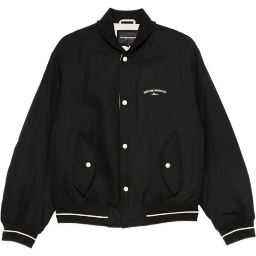 Emporio Armani bomber con ricamo - nero