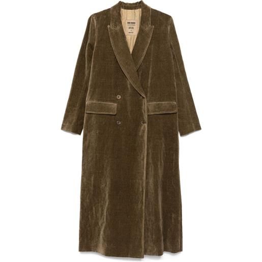 Uma Wang cappotto doppiopetto camelot a coste - marrone