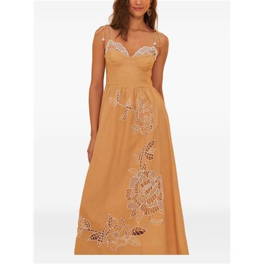 FARM Rio abito sand richelieu con ricamo - l0029-beige/naturals