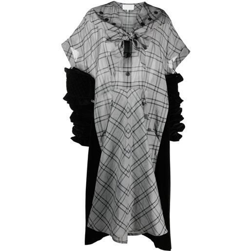Maison Margiela abito spliced midi con ruches - nero