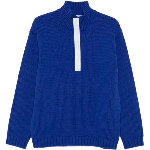 Stone Island maglione a collo alto con zip - blu