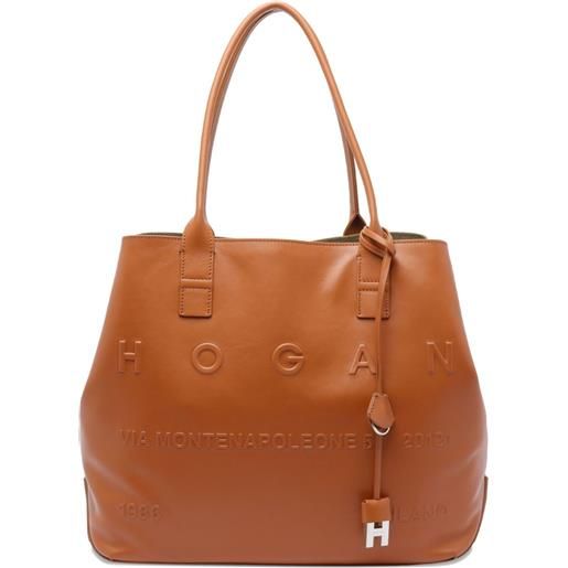 Hogan borsa a spalla script media - marrone