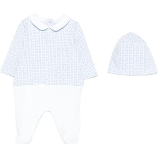 Balmain Kids tutina con motivo geometrico - blu