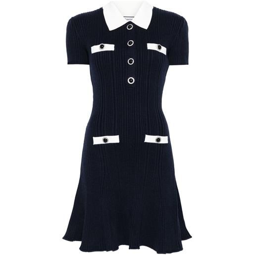 Self-Portrait abito corto con bottoni - blu