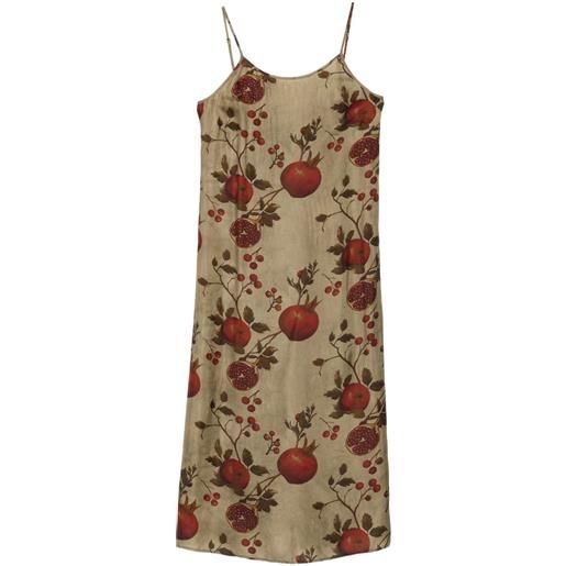 Uma Wang abito midi con stampa - marrone