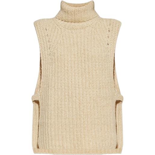 ISABEL MARANT top a coste con collo alto - toni neutri
